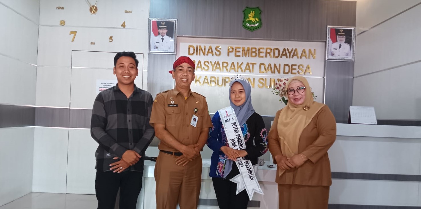 Kunjungan Runner Up I Puteri Pemberdayaan Perempuan Jawa Timur 2023 ke Dinas PMD Kabupaten Sumenep.